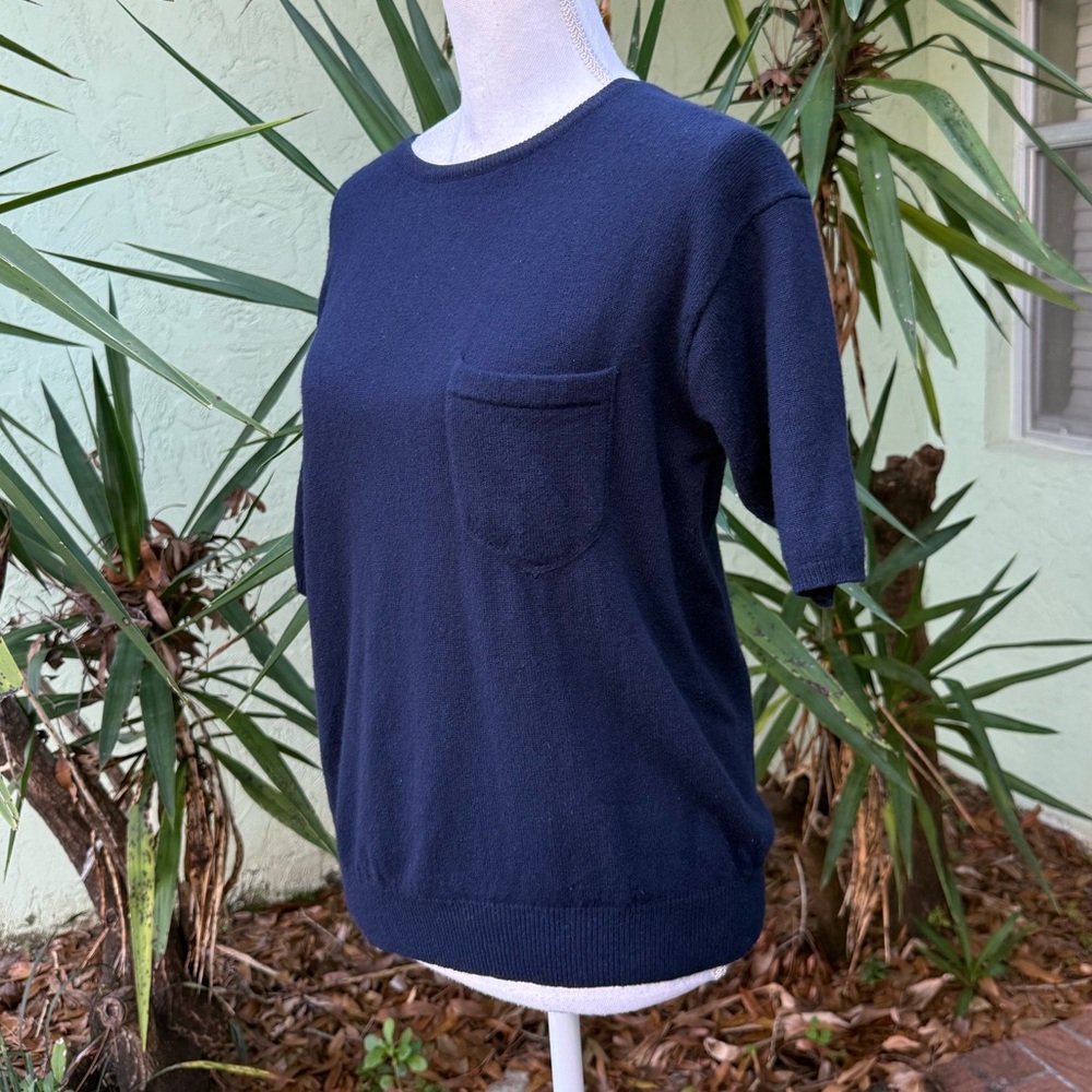 Ralph Lauren Navy Cashmere Short Sleeve - Picture 3 of 5